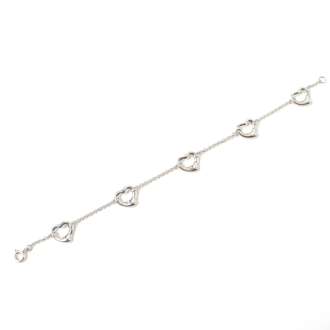 Great TIFFANY&Co. bracelet Open Heart 5P Silver SV925 Women