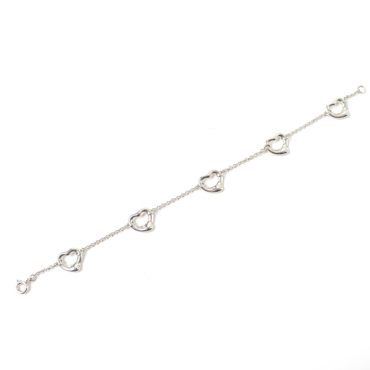 Great TIFFANY&Co. bracelet Open Heart 5P Silver SV925 Women