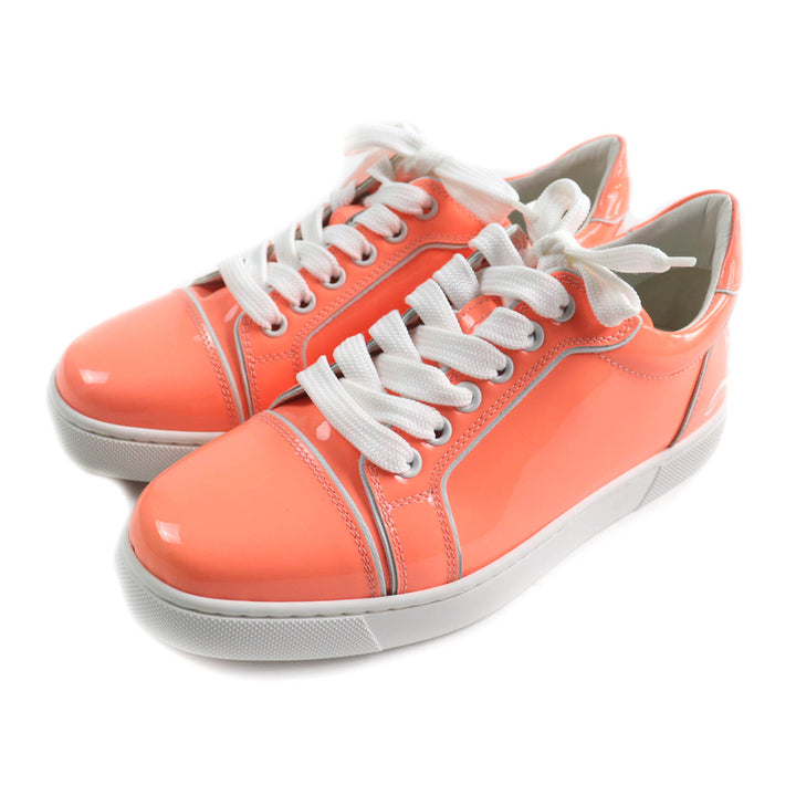Pristine Christian Louboutin sneakers FUN VIEIRA Lace-up Orange Patent leather