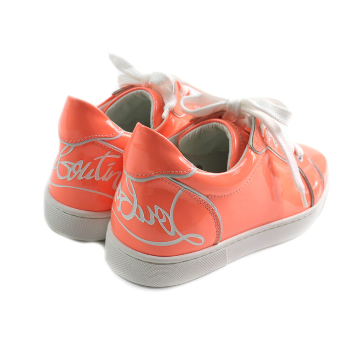 Pristine Christian Louboutin sneakers FUN VIEIRA Lace-up Orange Patent leather