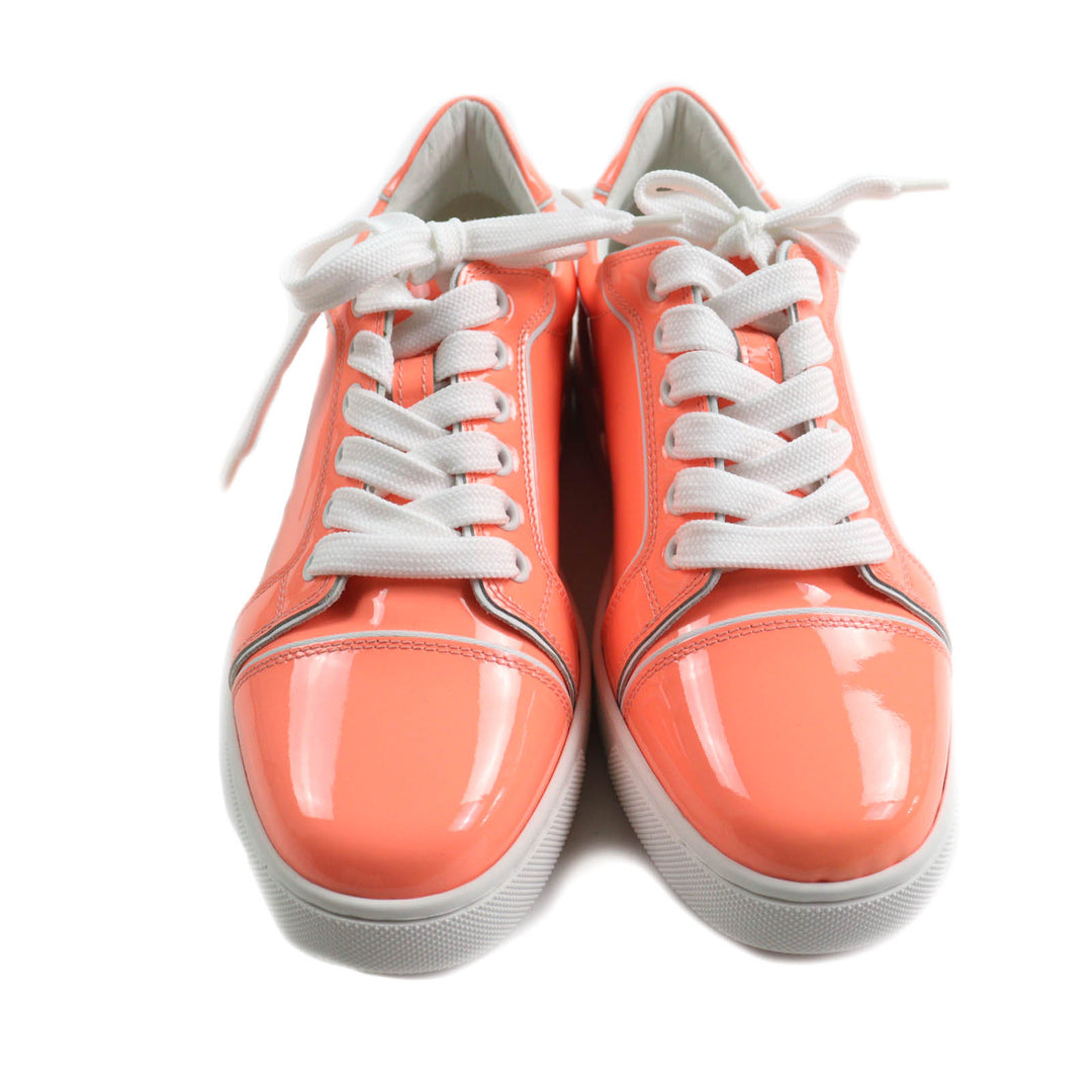 Pristine Christian Louboutin sneakers FUN VIEIRA Lace-up Orange Patent leather