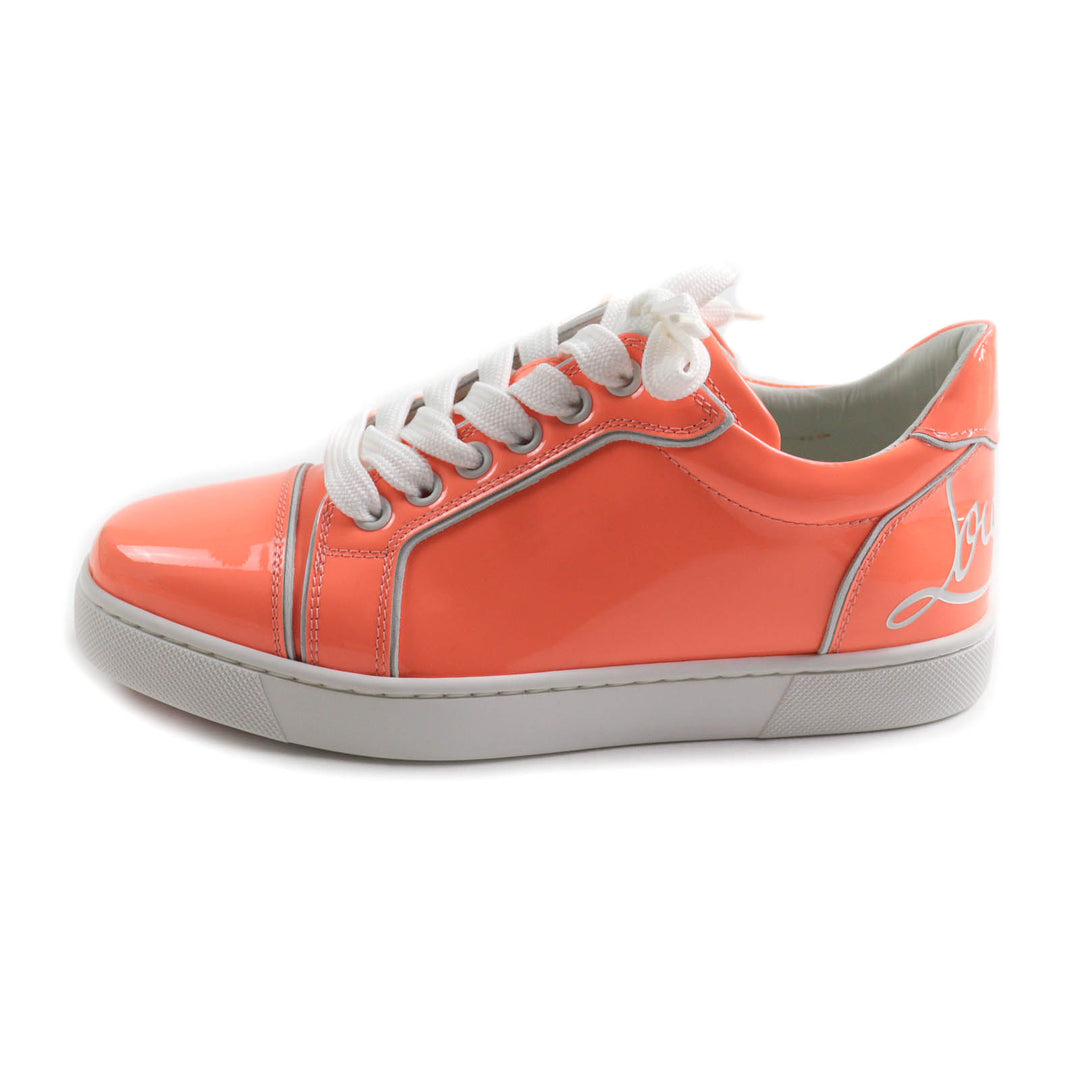 Pristine Christian Louboutin sneakers FUN VIEIRA Lace-up Orange Patent leather