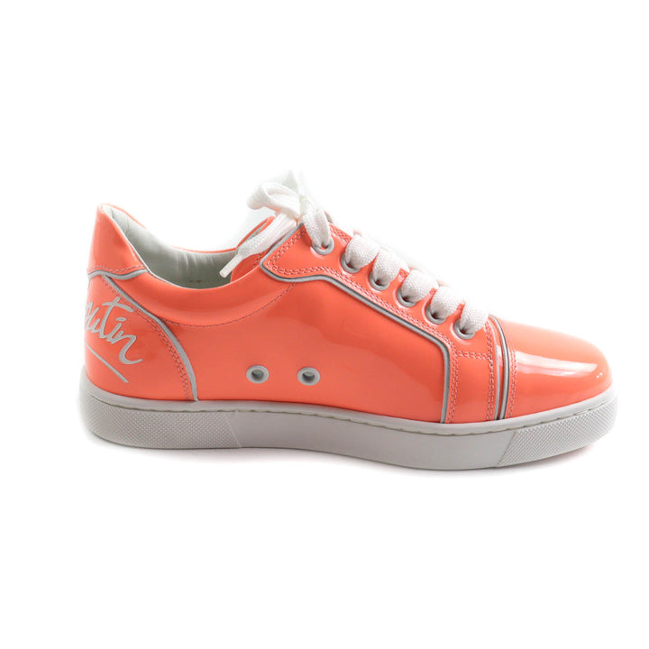 Pristine Christian Louboutin sneakers FUN VIEIRA Lace-up Orange Patent leather
