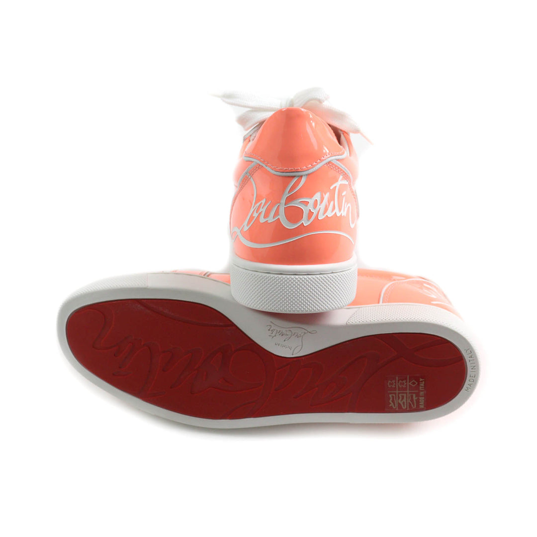 Pristine Christian Louboutin sneakers FUN VIEIRA Lace-up Orange Patent leather