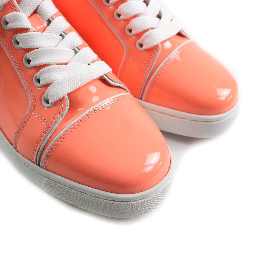 Pristine Christian Louboutin sneakers FUN VIEIRA Lace-up Orange Patent leather