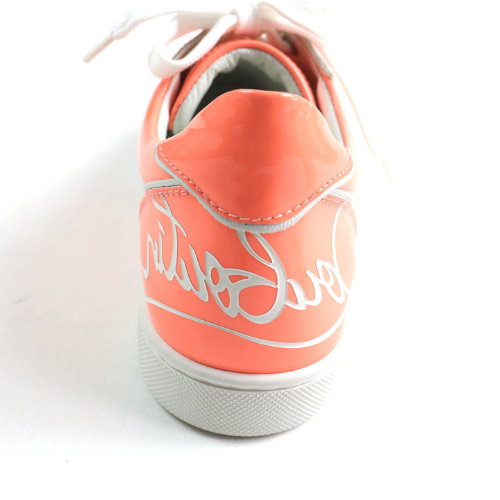 Pristine Christian Louboutin sneakers FUN VIEIRA Lace-up Orange Patent leather