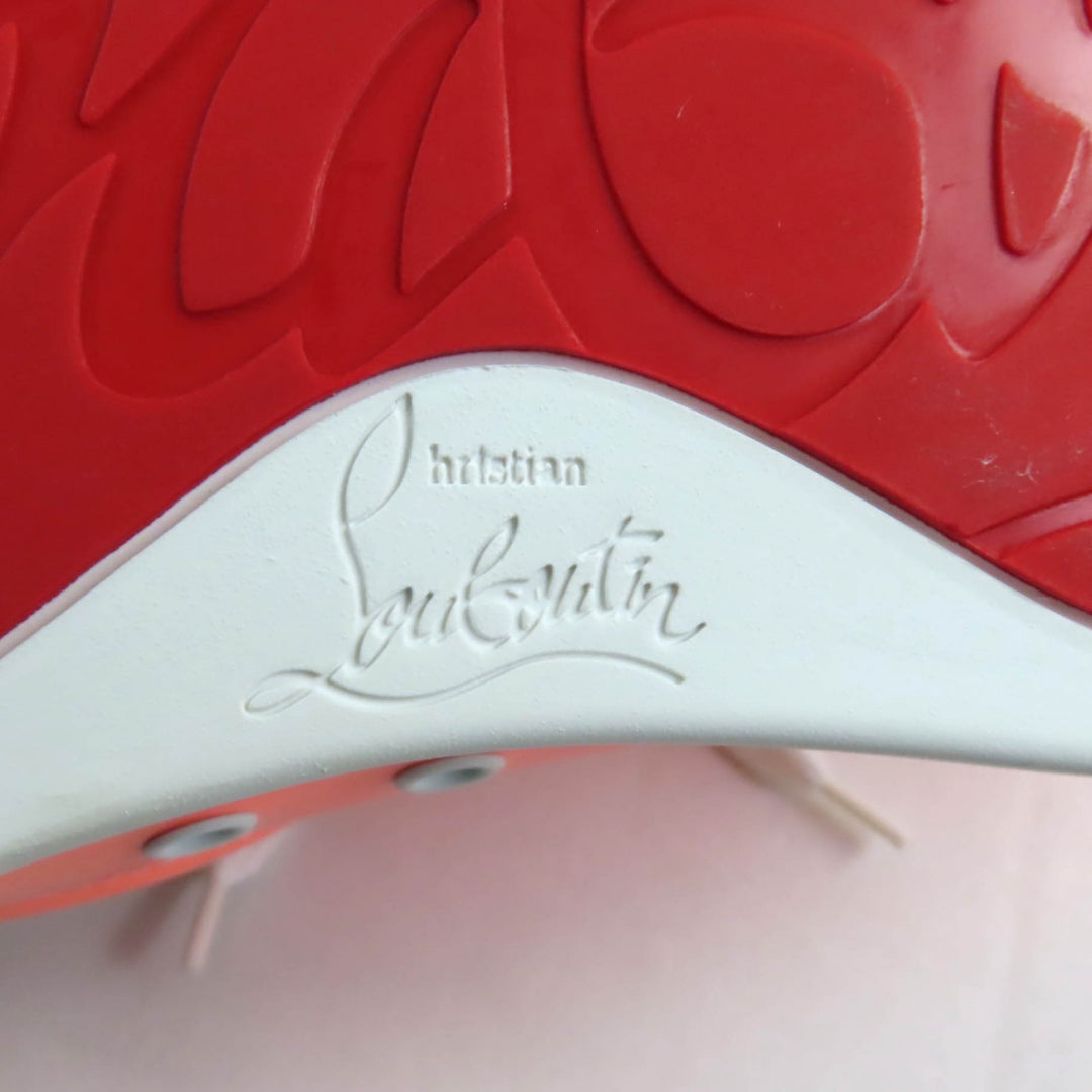 Pristine Christian Louboutin sneakers FUN VIEIRA Lace-up Orange Patent leather
