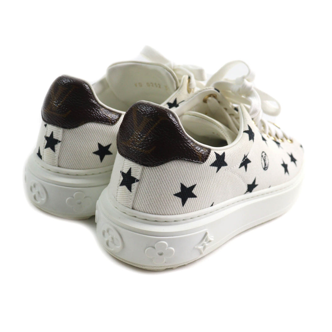 Great LOUIS VUITTON Sneakers timeout line Monogram star Leather White Canvas