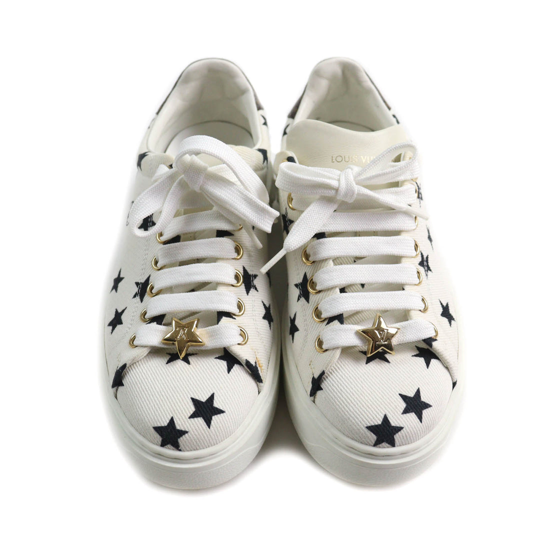 Great LOUIS VUITTON Sneakers timeout line Monogram star Leather White Canvas