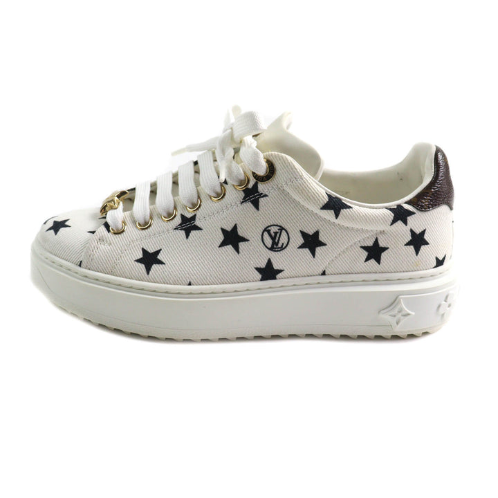 Great LOUIS VUITTON Sneakers timeout line Monogram star Leather White Canvas