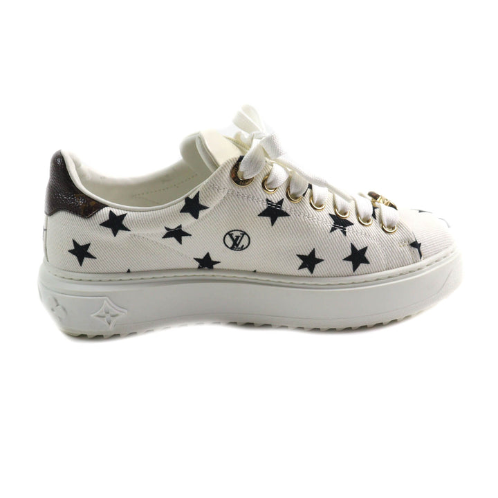 Great LOUIS VUITTON Sneakers timeout line Monogram star Leather White Canvas