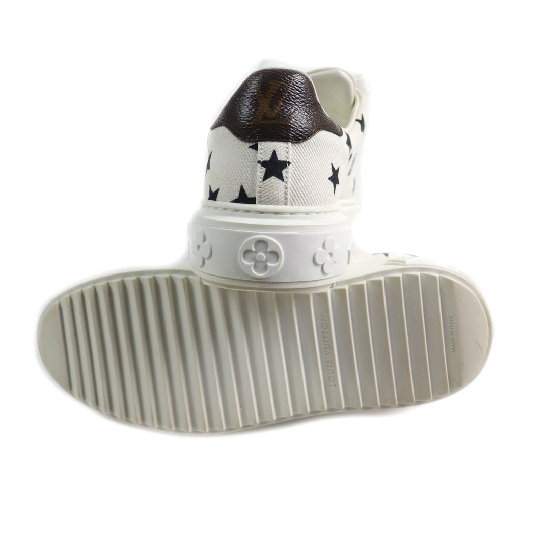 Great LOUIS VUITTON Sneakers timeout line Monogram star Leather White Canvas