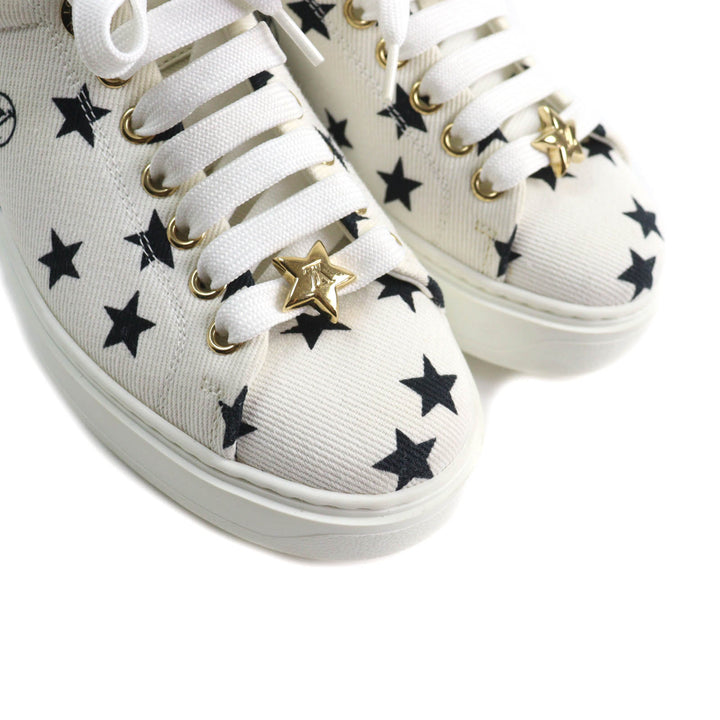 Great LOUIS VUITTON Sneakers timeout line Monogram star Leather White Canvas