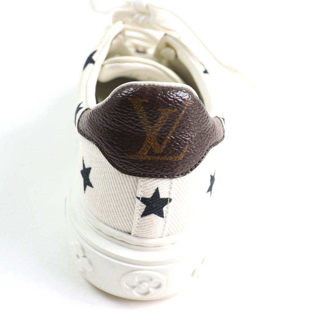 Great LOUIS VUITTON Sneakers timeout line Monogram star Leather White Canvas