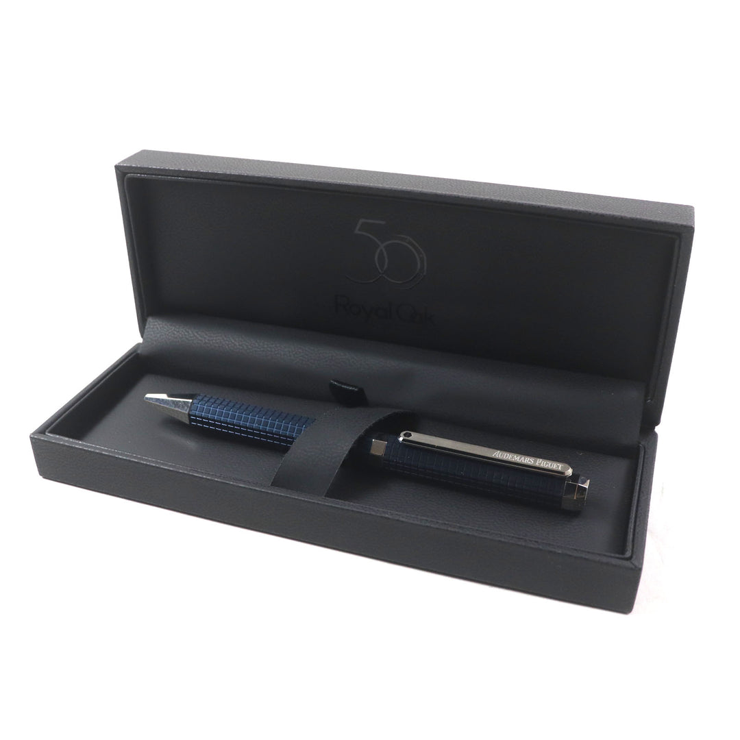 Pristine AUDEMARS PIGUET Ballpoint pen Royal oak Logo Twist Style Navy Silver
