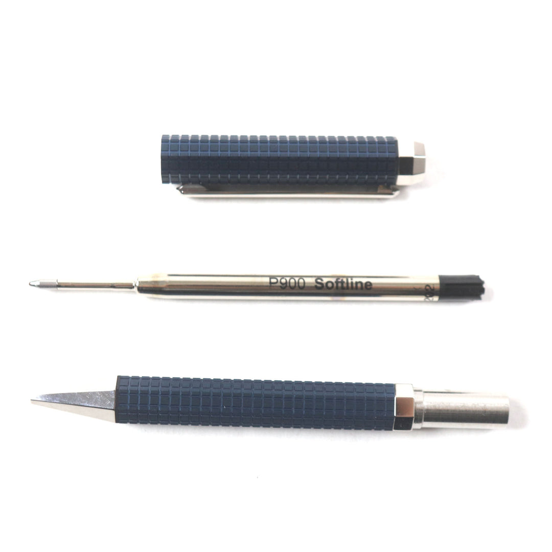 Pristine AUDEMARS PIGUET Ballpoint pen Royal oak Logo Twist Style Navy Silver