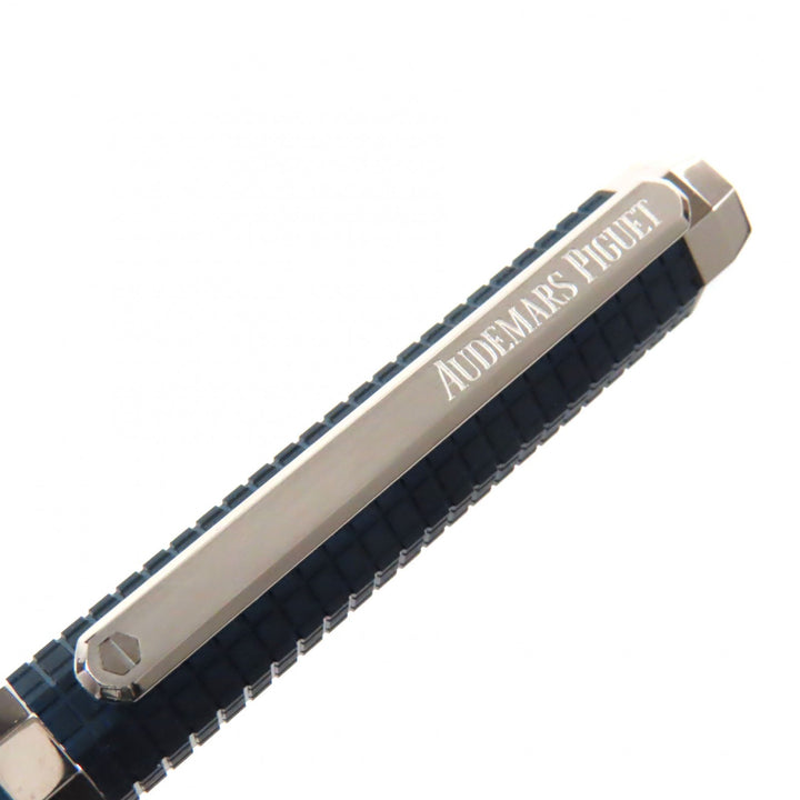 Pristine AUDEMARS PIGUET Ballpoint pen Royal oak Logo Twist Style Navy Silver