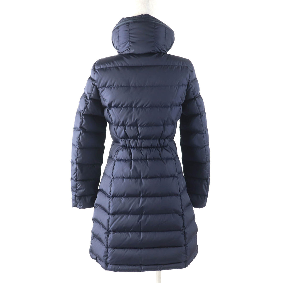 Excellent MONCLER down coat FLAMMETTE Hood with logo patch ZIP UP Navy Nylon