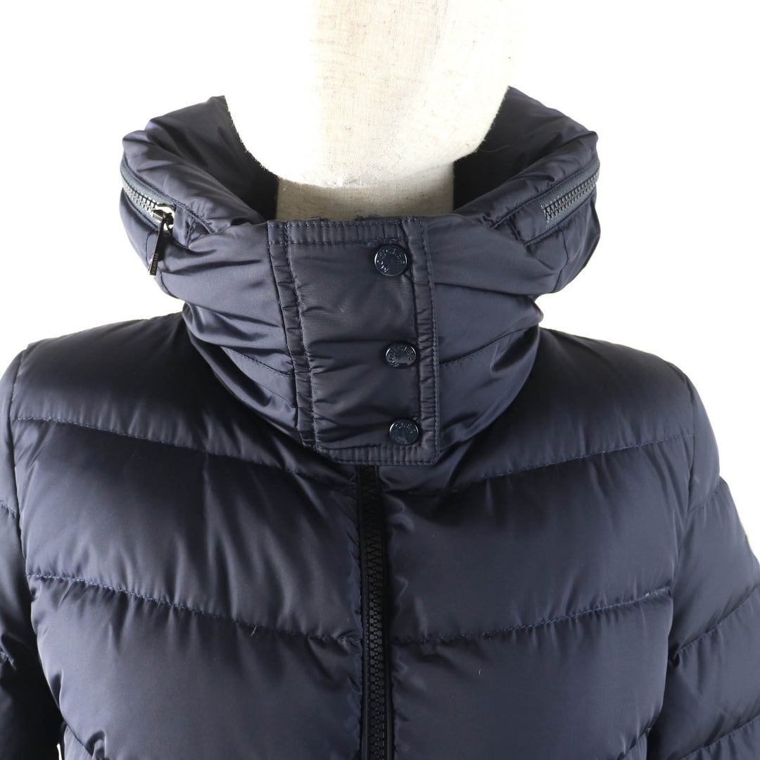 Excellent MONCLER down coat FLAMMETTE Hood with logo patch ZIP UP Navy Nylon