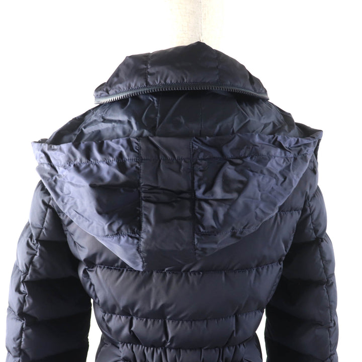 Excellent MONCLER down coat FLAMMETTE Hood with logo patch ZIP UP Navy Nylon