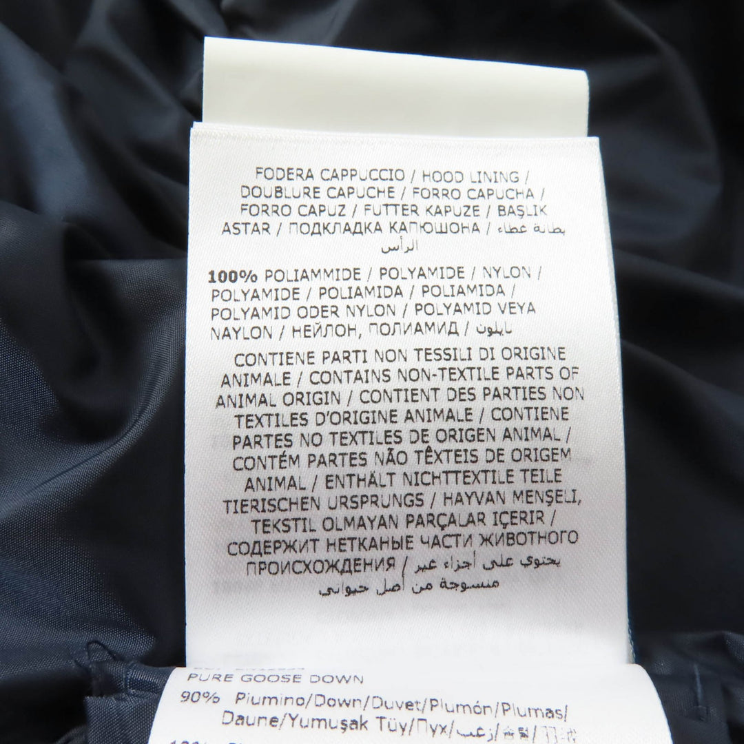 Excellent MONCLER down coat FLAMMETTE Hood with logo patch ZIP UP Navy Nylon