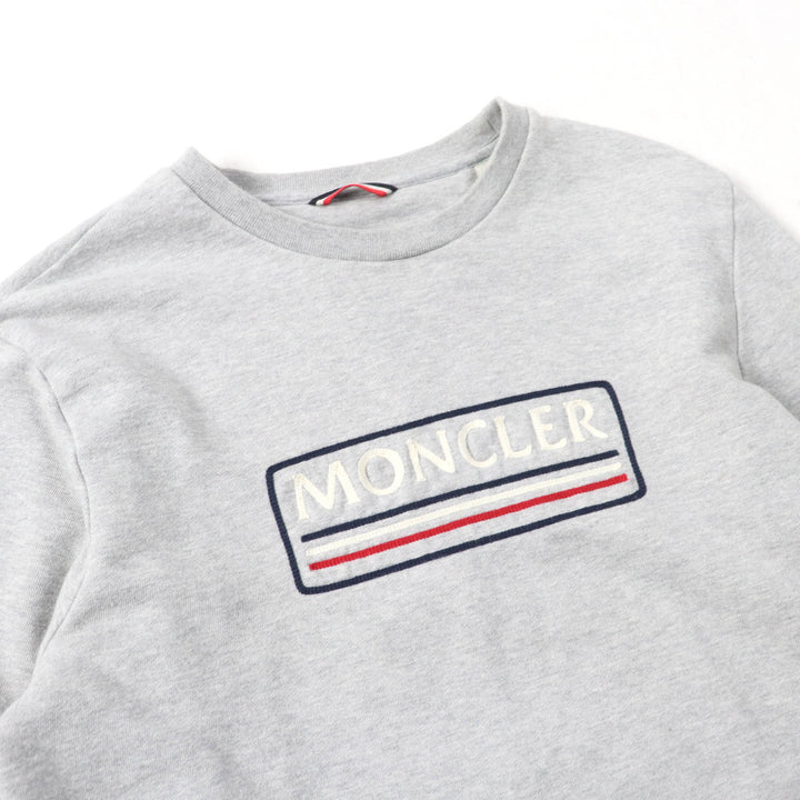 Great MONCLER sweat Crew neck long sleeve sweatshirt gray cotton mens L