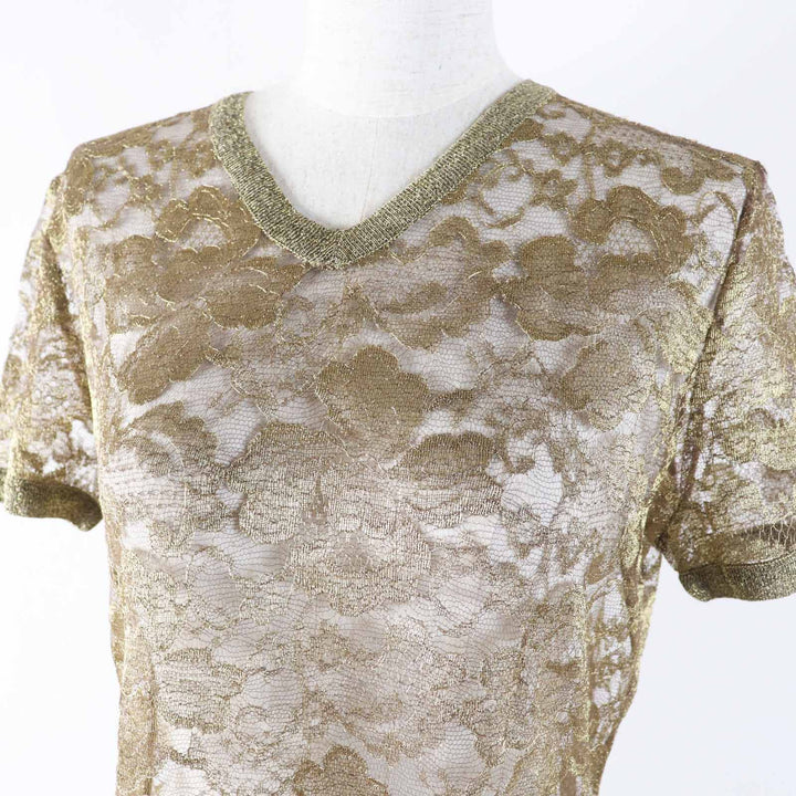 Excellent Salvatore Ferragamo T-shirt Logo buttoned, all lace, short sleeves