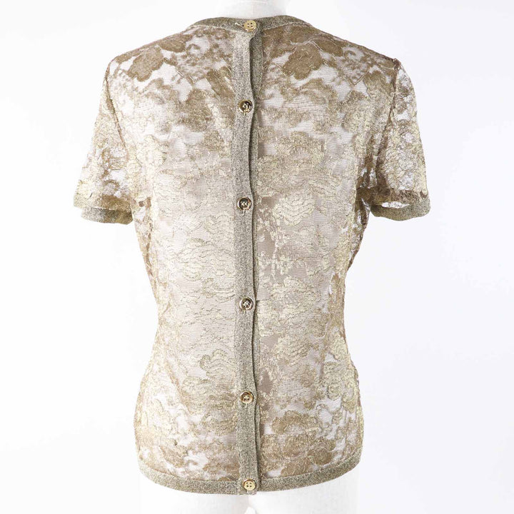 Excellent Salvatore Ferragamo T-shirt Logo buttoned, all lace, short sleeves