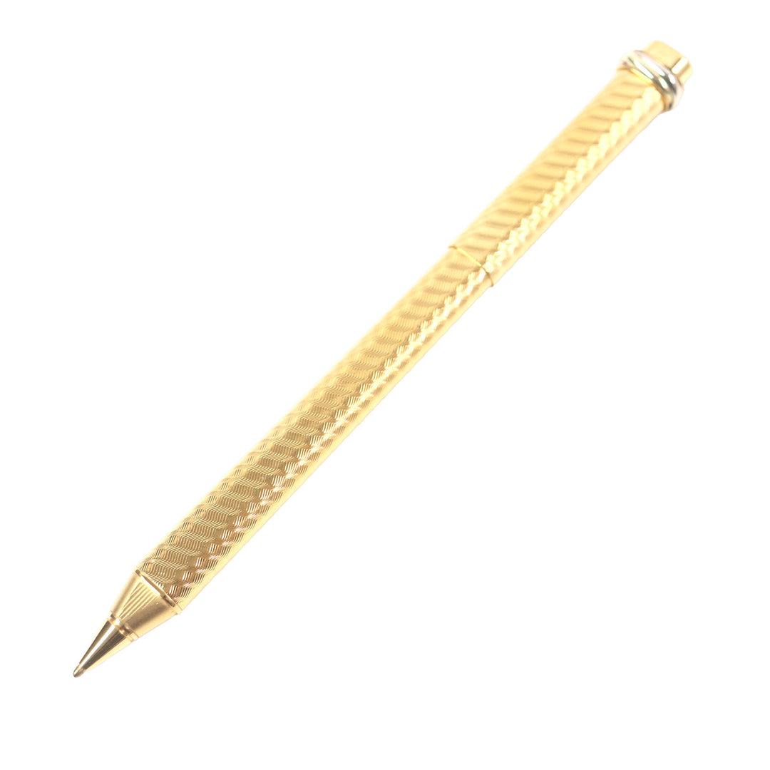 Excellent Cartier Ballpoint pen Trinity Double C Wave Pattern Cap Style gold mens