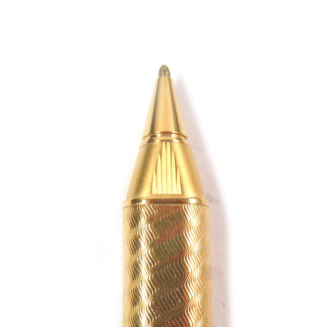 Excellent Cartier Ballpoint pen Trinity Double C Wave Pattern Cap Style gold mens