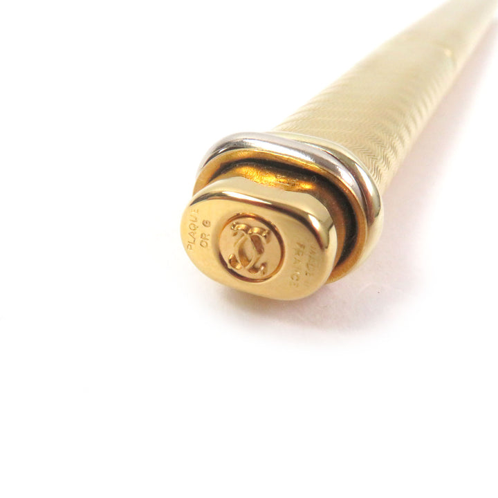 Excellent Cartier Ballpoint pen Trinity Double C Wave Pattern Cap Style gold