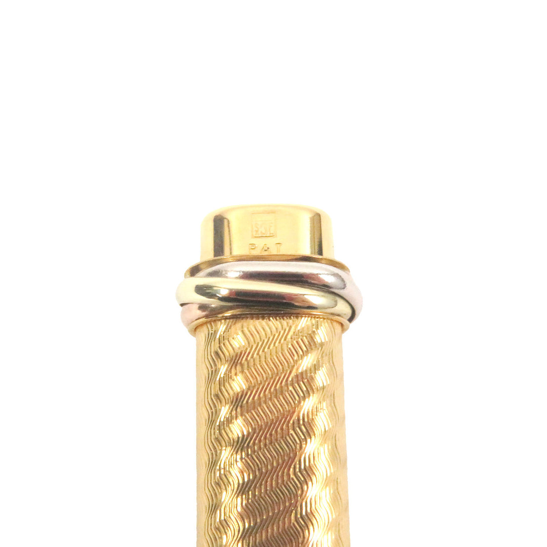 Excellent Cartier Ballpoint pen Trinity Double C Wave Pattern Cap Style gold mens