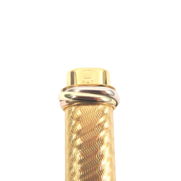 Excellent Cartier Ballpoint pen Trinity Double C Wave Pattern Cap Style gold mens
