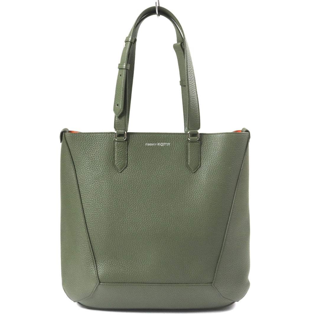 Excellent Alexander McQueen Tote Bag EDGE Medium Logo print Calfskin 762342