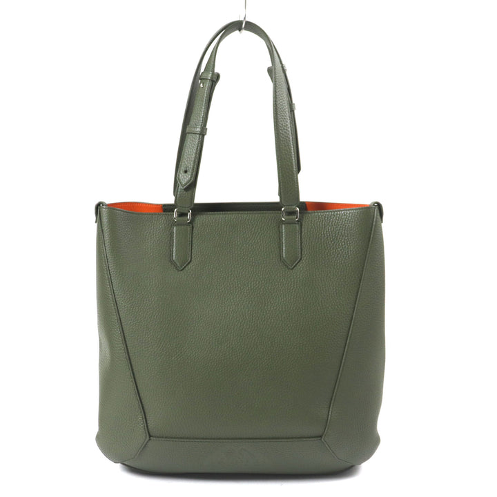 Alexander McQueen ToteBag EDGE Medium Logoprint HnadBag khaki Calfleather 762342