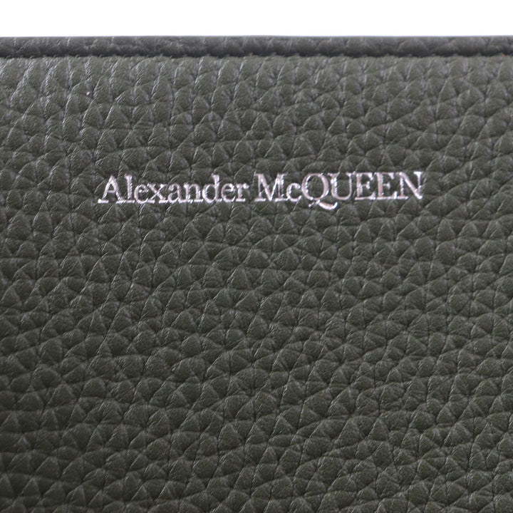 Alexander McQueen ToteBag EDGE Medium Logoprint HnadBag khaki Calfleather 762342