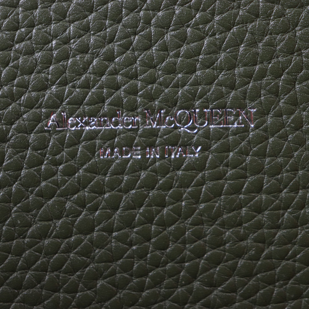 Alexander McQueen ToteBag EDGE Medium Logoprint HnadBag khaki Calfleather 762342