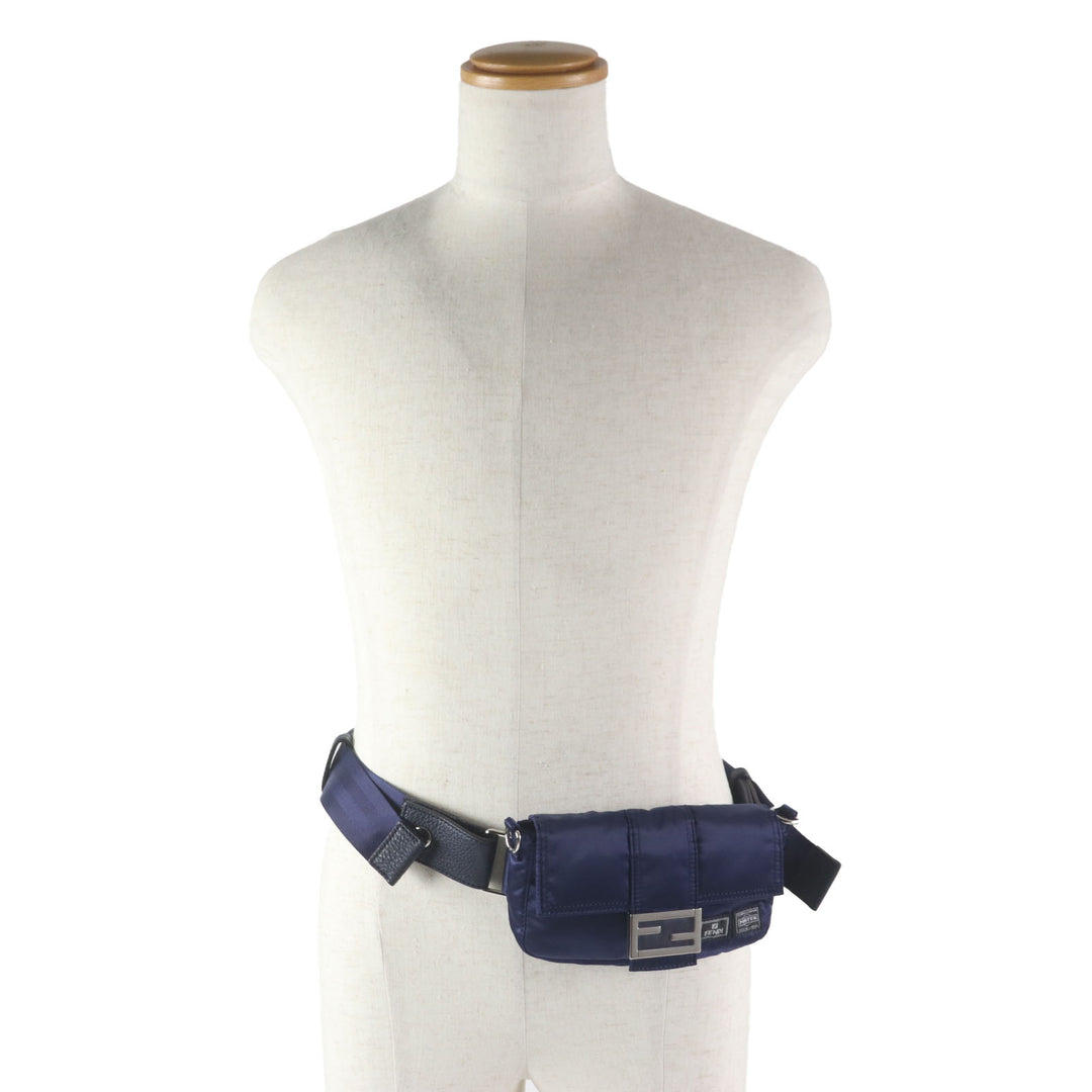 FENDI×PORTER Sling bag Bucket MiniPhoneCase Shoulder Bag 2WAY Navy Nylon 7AS138