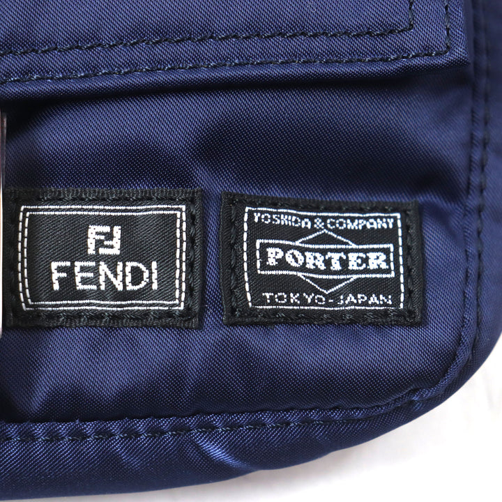 FENDI×PORTER Sling bag Bucket MiniPhoneCase Shoulder Bag 2WAY Navy Nylon 7AS138