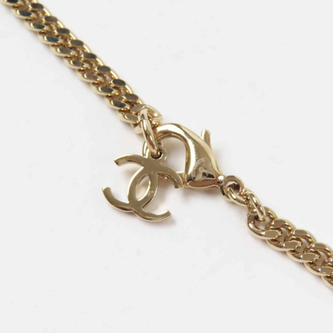 Excellent CHANEL Necklace Camellia Perfume Bag Icon Design Large COCO Mark B24P