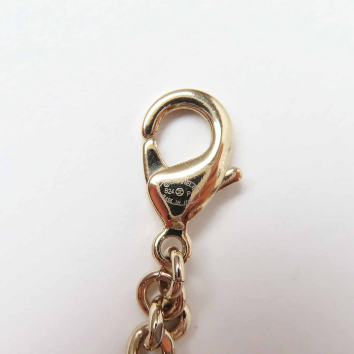 Excellent CHANEL Necklace Camellia Perfume Bag Icon Design Large COCO Mark B24P