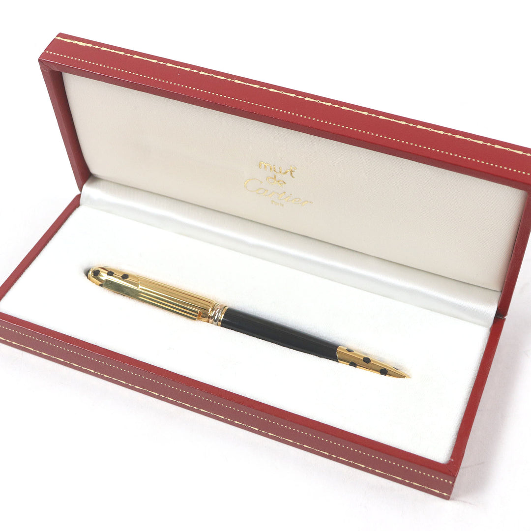 Great Cartier Ballpoint pen PANTHERE de Cartier Trinity Twist Type Gold black mens