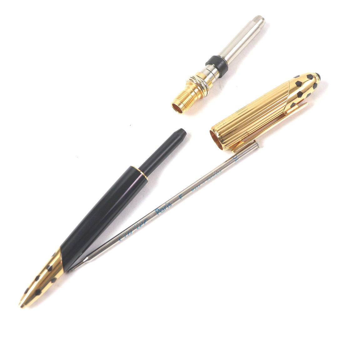 Great Cartier Ballpoint pen PANTHERE de Cartier Trinity Twist Type Gold black