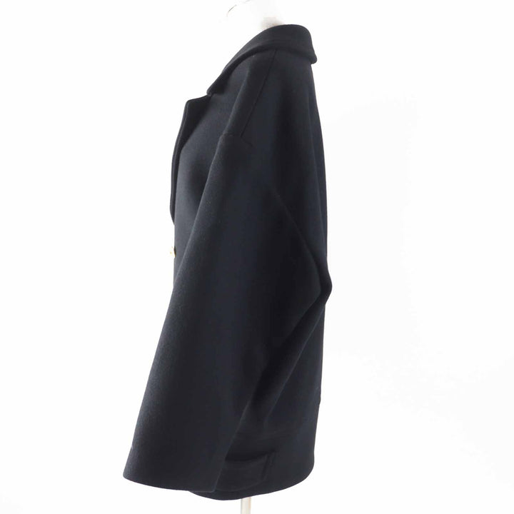 Pristine CELINE pea coat Triomphe gold button egg shape black Women 36 2M06A814E