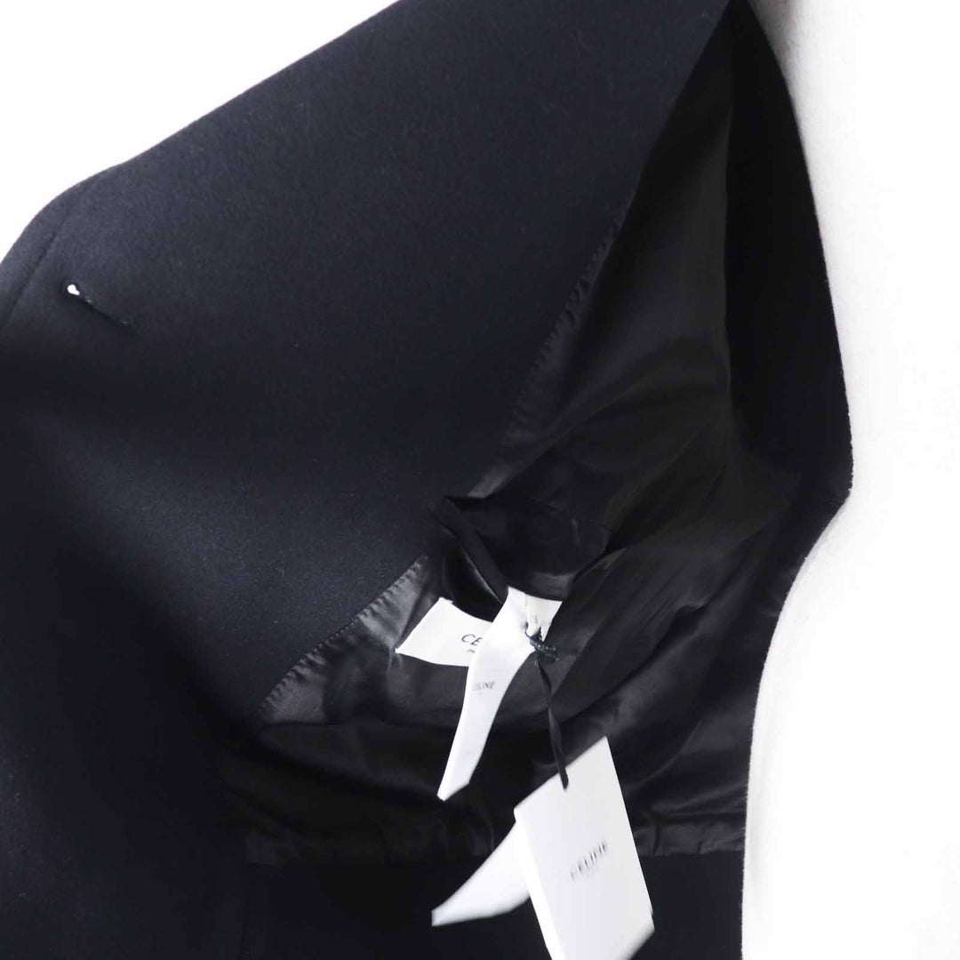 Pristine CELINE pea coat Triomphe gold button egg shape black Women 36 2M06A814E