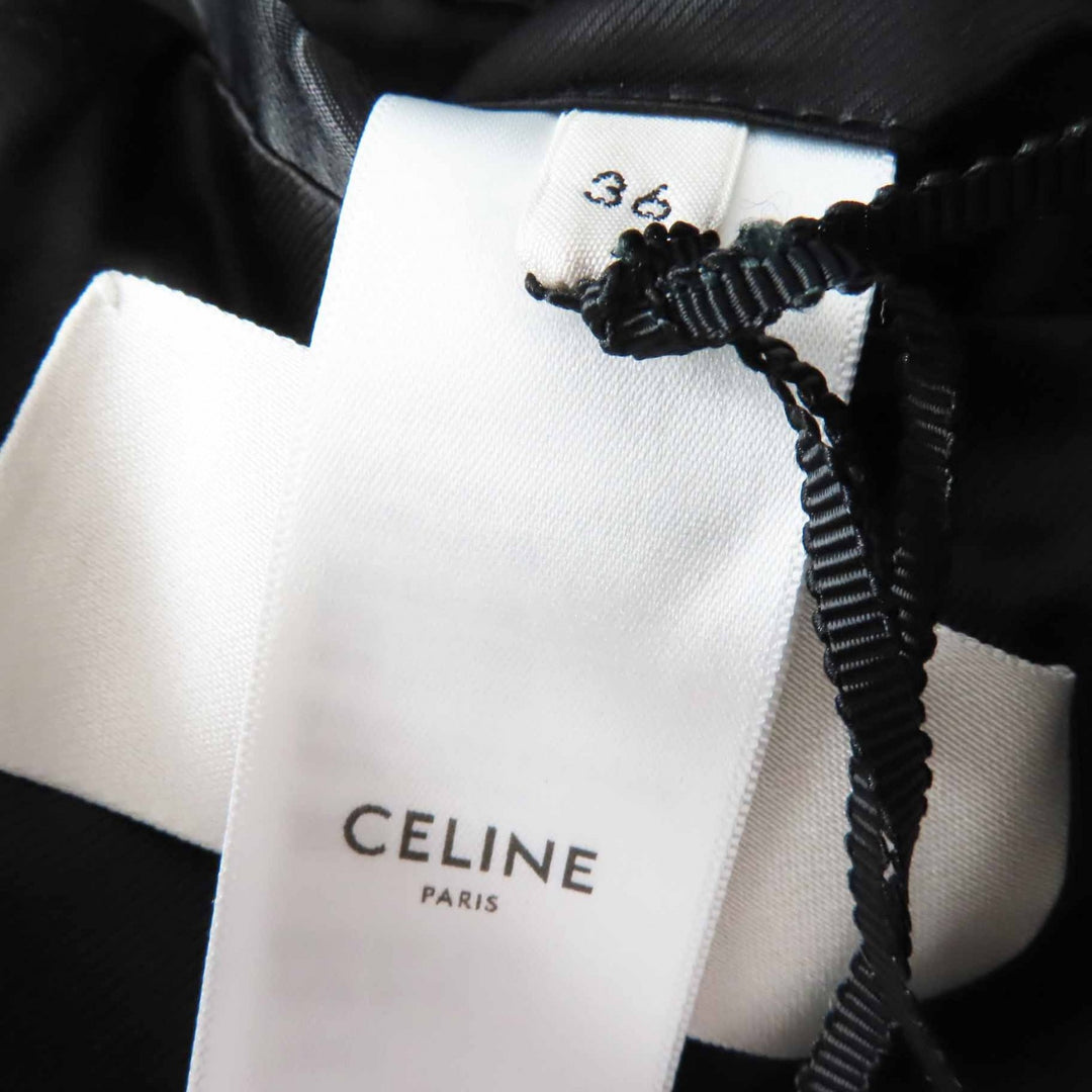 Pristine CELINE pea coat Triomphe gold button egg shape black Women 36 2M06A814E