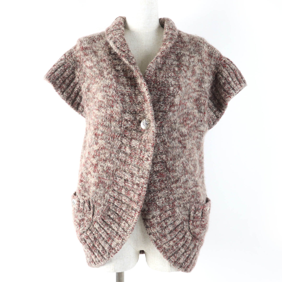 CHANEL cardigan Alpaca Blend COCO Mark Button Mix Knit Women 34 P420009K03238