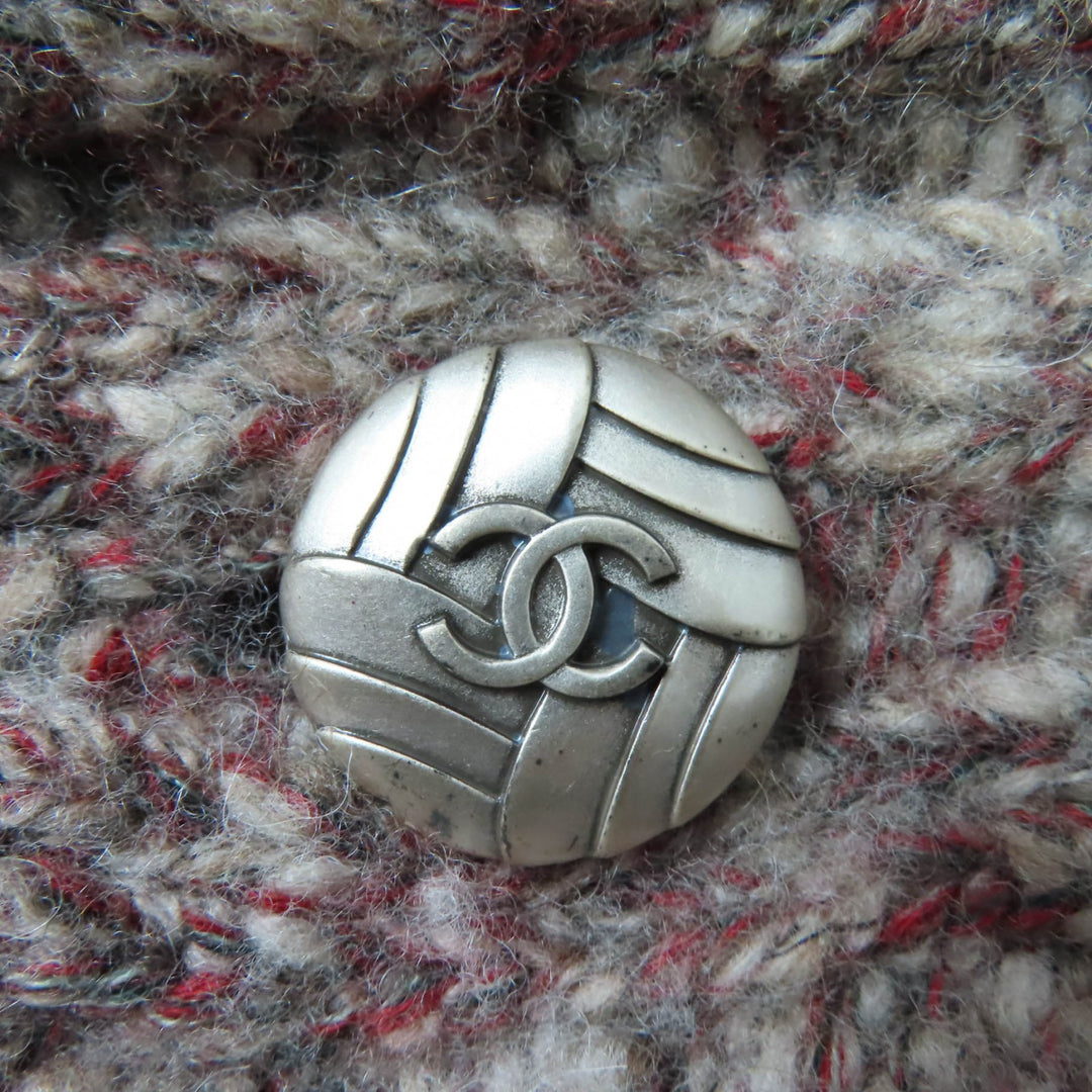 CHANEL cardigan Alpaca Blend COCO Mark Button Mix Knit Women 34 P420009K03238