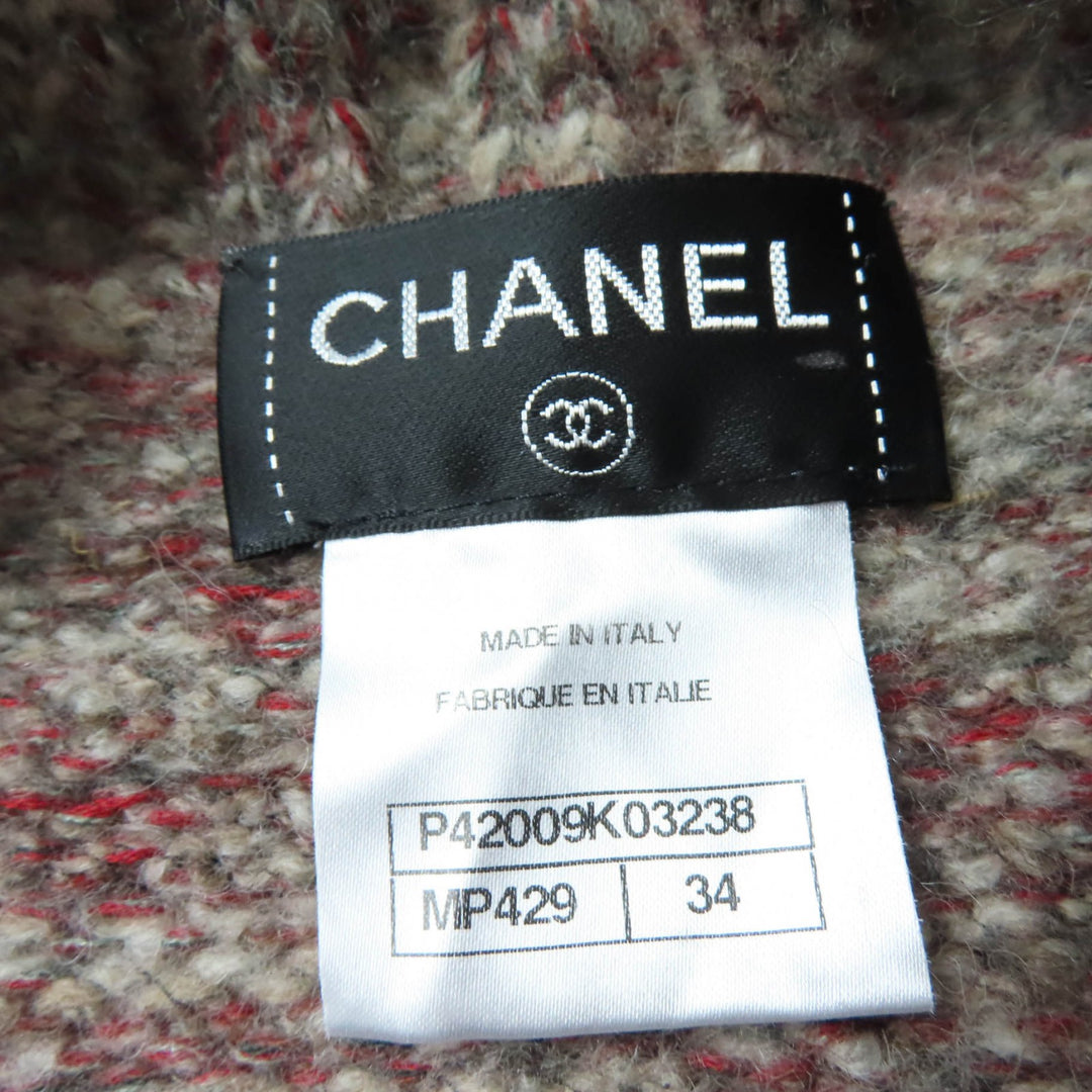 CHANEL cardigan Alpaca Blend COCO Mark Button Mix Knit Women 34 P420009K03238