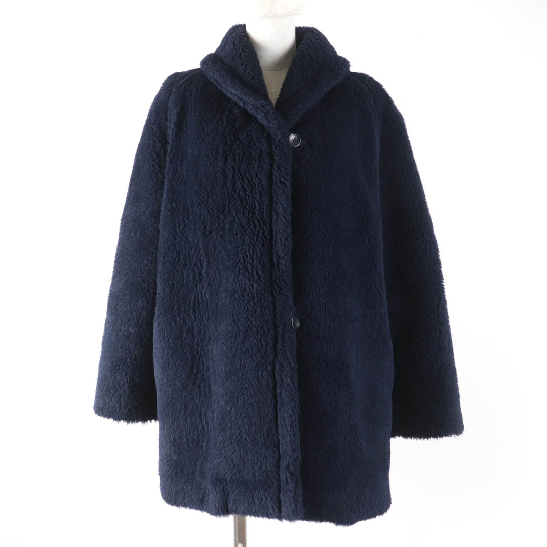Max Mara coat White Tag Teddy Bear Dark navy alpaca Women 40 108608036